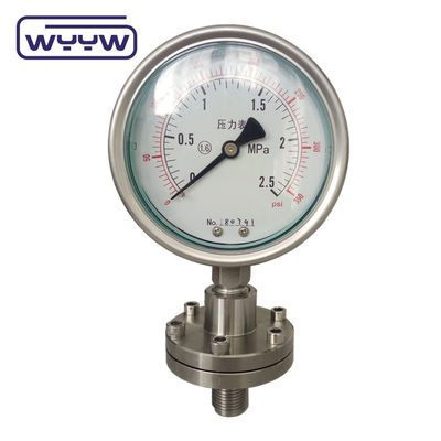 کیفیت  60mm Diaphragm Pressure Gauge SS316 Industrial Pressure Meter کارخانه