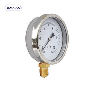 کیفیت  Bottom Mount Liquid Filled Pressure Gauge Standard EN 837-1 YTN-100 کارخانه