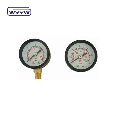 کیس پلاستیکی دو مقیاس فشار سنج خلاء نصب عقب 1 1/2 &quot; 40MM -1bar-0bar Case فولادی