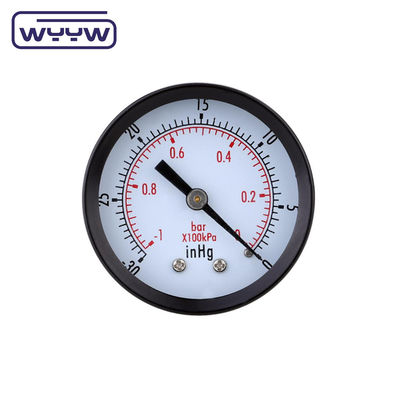 اندازه گیری فشار منفی فولادی -0.1Mpa نصب عقب 60mm Dial
