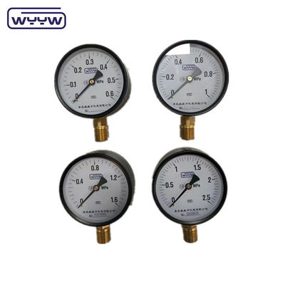 قاب فولاد سیاه عمومی 100mm پایین استاندارد M20X1.5 مانومتر لوله بوردون 1.6 mpa