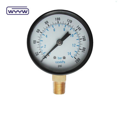 WYYW قاب آهن 100mm MS مانومتر اتصال پایین 16bar