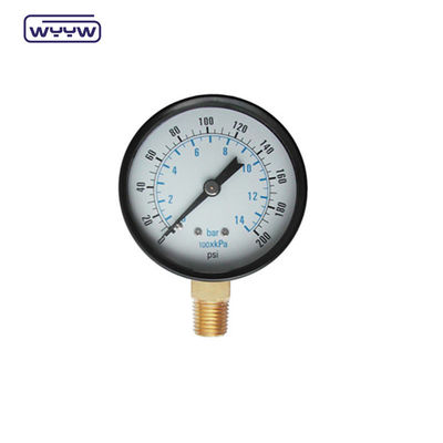 WYYW قاب آهن 100mm MS مانومتر اتصال پایین 16bar