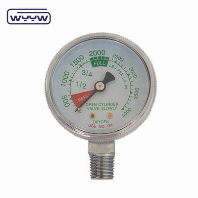 قیمت کارخانه 0-4000psi استفاده پزشکی کروم بدون ورود پایین نفت 50mm کروم فشار سنج آب سیلانک اکسیژن