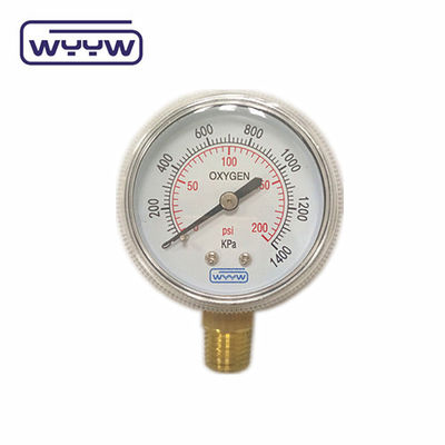 قیمت کارخانه 0-4000psi استفاده پزشکی کروم بدون ورود پایین نفت 50mm کروم فشار سنج آب سیلانک اکسیژن