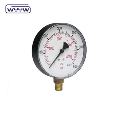 OEM KL 1.6 فشار سنج استاندارد پایین نصب فولاد کیس / مواد مس