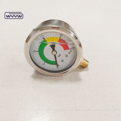 تأییدیه CE EN837-1 روغن گلیسیرین پر کردن هیدرولیک 0-25 بار G1/4&quot; فشار رنگ پر شده از روغن