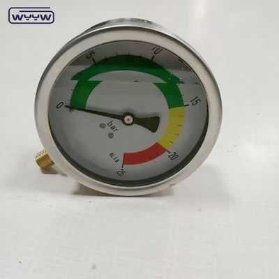 تأییدیه CE EN837-1 روغن گلیسیرین پر کردن هیدرولیک 0-25 بار G1/4&quot; فشار رنگ پر شده از روغن