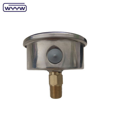 EN837-1 63mm عقب تمام فولاد ضد زنگ برنج لوله بوردون فشار سنج 0-20bar/0-300psi 1/4&quot;NPT رشته