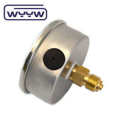 EN837-1 63mm عقب تمام فولاد ضد زنگ برنج لوله بوردون فشار سنج 0-20bar/0-300psi 1/4&quot;NPT رشته