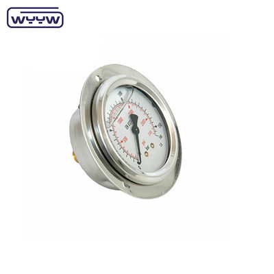 اندازه گیری فشار دوگانه با فلنج جلو با استاندارد CE تایید شده 63mm EN837-1