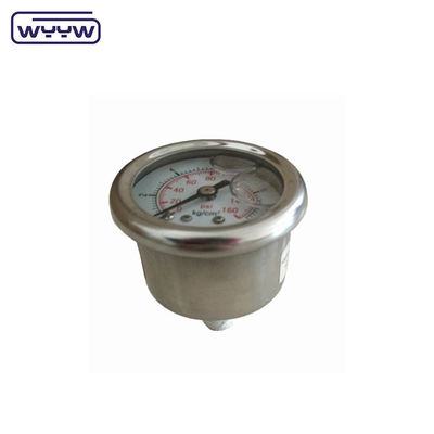 40 میلی متری سینتر پشت OEM 1/4&quot;bsp npt 1.5 اینچ چهره گلیسیرین پر فشار