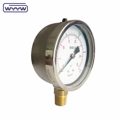 فشار آب قابل حمل هیدرولیک فشار سنج سنج پایین نصب کیس ضد زنگ 100MM دزدید فشار سنج 600 بار