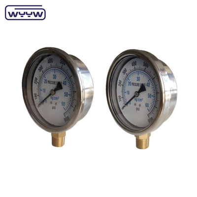 فشار آب قابل حمل هیدرولیک فشار سنج سنج پایین نصب کیس ضد زنگ 100MM دزدید فشار سنج 600 بار