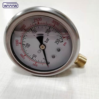 oem برای آزاد صنعت فشار مانومتر penumatic 1/4&quot;G اتصال شعاعی مایع پر شده بار فشار 2.5&quot;