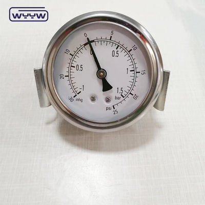 نوع U-clamp کلاس 1.6٪ 2.5 اینچ Manometer فشار ضد ارتعاش