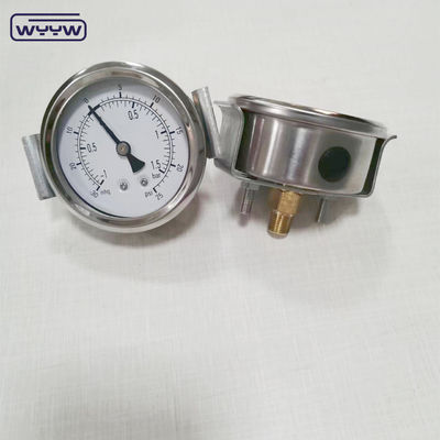 نوع U-clamp کلاس 1.6٪ 2.5 اینچ Manometer فشار ضد ارتعاش