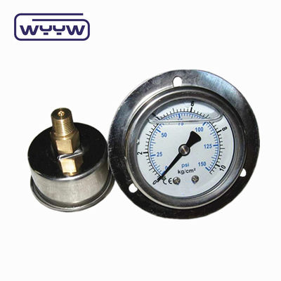 مقاومت به ضربه دقیق 150 Psi فشار هیدرولیک اندازه گیری روغن 400 بار با فلنج جلو