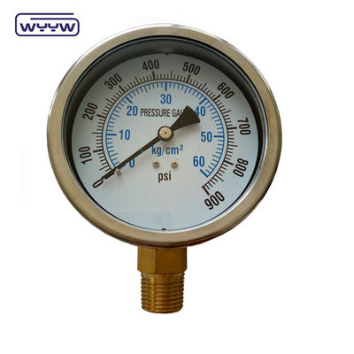 100mm 1.6% 1% دقت فشار سنج پمپ، فشار سنج فرقی برای فیلترها، فشار سنج