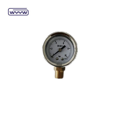 40mm dial ss304 casing pointer type borodon tube عمودی 0-10bar /psi فشار سنج پر شده از روغن 1-1/2