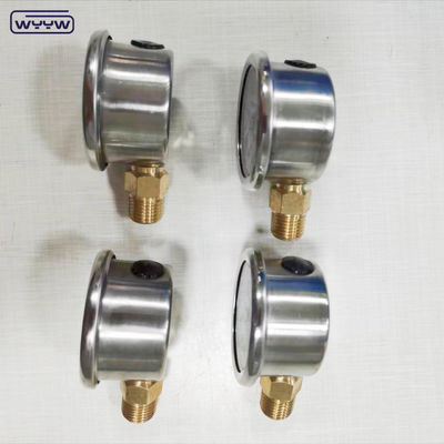 40mm dial ss304 casing pointer type borodon tube عمودی 0-10bar /psi فشار سنج پر شده از روغن 1-1/2