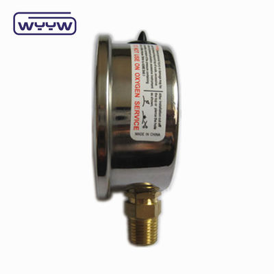 اتصال برنجی با کیفیت بالا 1/4 &quot;BSP دو بار مقیاس Psi EN837-1 Accurac 1.6 فشار سنج پر مایع