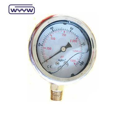 1/8 &quot;NPT فشار سنج پایین اتصال 1.5&quot; 40mm فشار سنج روغن