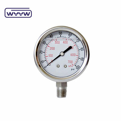 دو مقیاس استیل ضد زنگ فشار سنج مقاوم به شوک 100mm اندازه