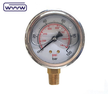 63mm 0-10bar 150 Psi فشار سنج مانومتر برای حفاری