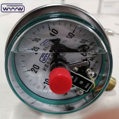 60MPa سیلیکون پر شده 380V الکتریکی تماس فشار سنج مقاومت به شوک