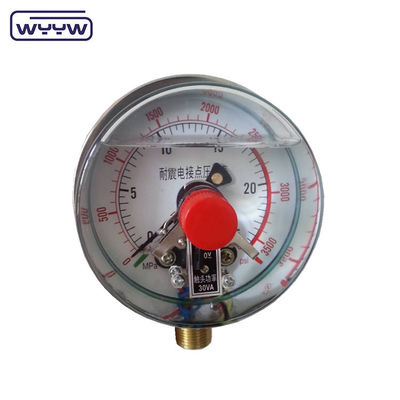 60MPa سیلیکون پر شده 380V الکتریکی تماس فشار سنج مقاومت به شوک