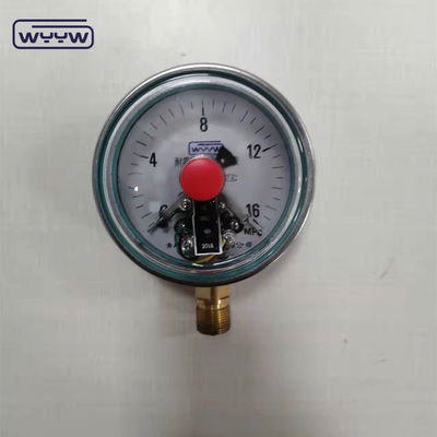 فولاد ضد زنگ سیلیکون پر شده فشار سنج پایین اتصال 100mm