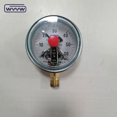 فولاد ضد زنگ سیلیکون پر شده فشار سنج پایین اتصال 100mm
