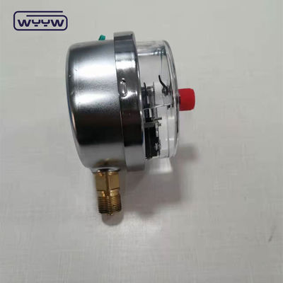 فولاد ضد زنگ سیلیکون پر شده فشار سنج پایین اتصال 100mm