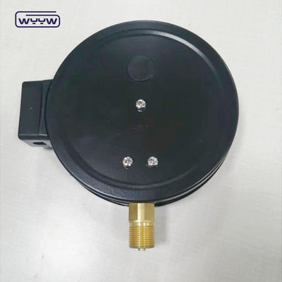 1.6MPa جعبه فولادی سیاه 1/2&quot;bsp M20X1.5 6 اینچ تماس الکتریکی دو مقیاس مانومتر فشار سنج قیمت
