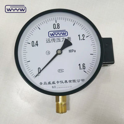 1.6MPa جعبه فولادی سیاه 1/2&quot;bsp M20X1.5 6 اینچ تماس الکتریکی دو مقیاس مانومتر فشار سنج قیمت