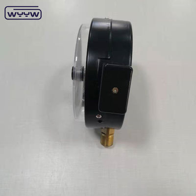 1.6MPa جعبه فولادی سیاه 1/2&quot;bsp M20X1.5 6 اینچ تماس الکتریکی دو مقیاس مانومتر فشار سنج قیمت