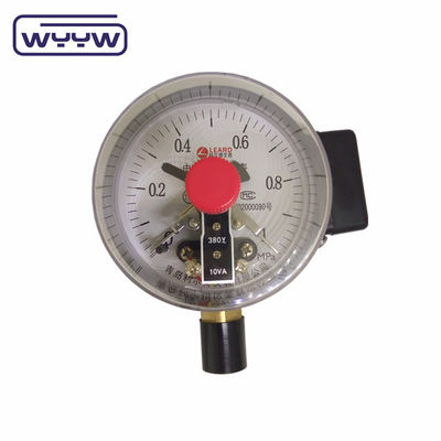 NO+NO کیس فولاد سیاه 1.6MPa 100mm 380V مانومتر تماس الکتریکی فشار سنج AC