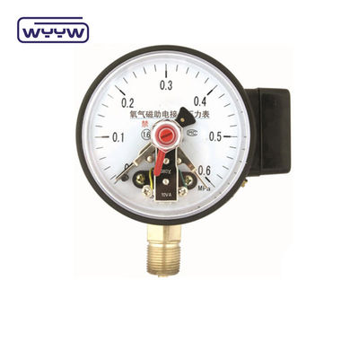 NO+NO کیس فولاد سیاه 1.6MPa 100mm 380V مانومتر تماس الکتریکی فشار سنج AC
