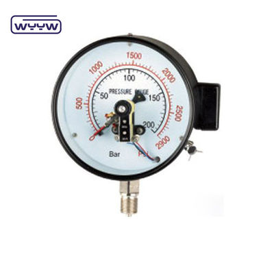 NO+NO کیس فولاد سیاه 1.6MPa 100mm 380V مانومتر تماس الکتریکی فشار سنج AC