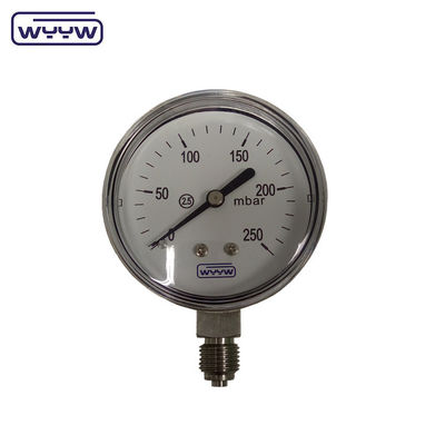کپسول شعاعی 1/4&quot;bsp 63mm فشار پایین KPA mbar مانومتر فولاد ضد زنگ فشار سنج تجاری