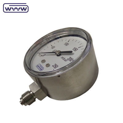 کپسول شعاعی 1/4&quot;bsp 63mm فشار پایین KPA mbar مانومتر فولاد ضد زنگ فشار سنج تجاری