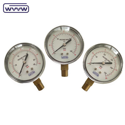 63mm کپسول Bellows mbar دوامدار ترکیب اتمسفر عالی Bellows Pressure Gauge