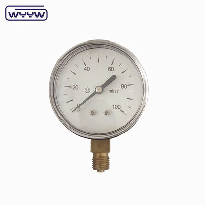 فولاد سیاه 1/4 اینچ npt bsp نخ برنج دقت شعاعی 1.6 فشار کم مانومتر هوا فشار سنج 60mbar