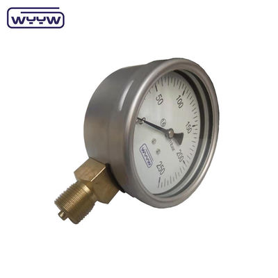 چين کارخانه فشار سنج کپسول 100mm mbar ss مورد برنج اتصال 1/2&quot;bsp cmh2o فشار کم مانومتر