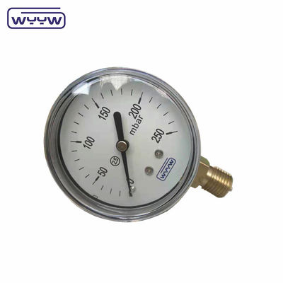 چين کارخانه فشار سنج کپسول 100mm mbar ss مورد برنج اتصال 1/2&quot;bsp cmh2o فشار کم مانومتر