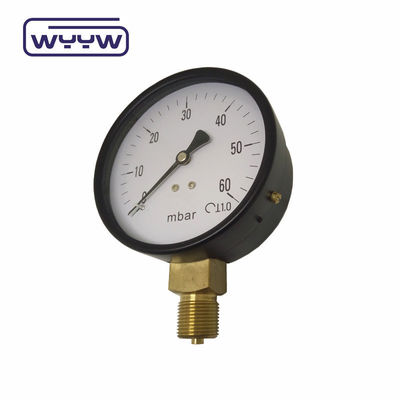 مانومتر پایین SS 63mm InH2O WC فشار سنج Mbar Bellows فشار سنج