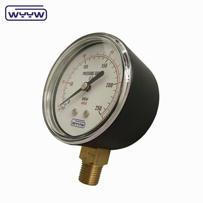 150mbar کم Bellows نوع فشار سنج مانومتر 63mm پایین نصب