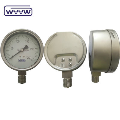 100mm 4&quot; تمام فولاد ضد زنگ فشار سنج، Bellow نوع فشار سنج