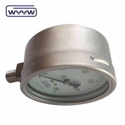 100 میلی متر تمام فولاد ضد زنگ سنج فشار ، Bellows گاز سنج فشار Mbar